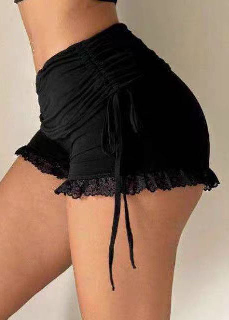 Dame Shorts med Snøring og Patchwork Design 3