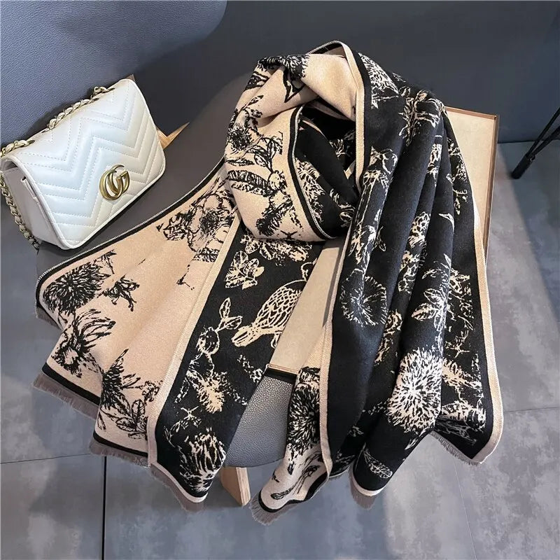 Dame Sjal Pashmina Teppet Design 1