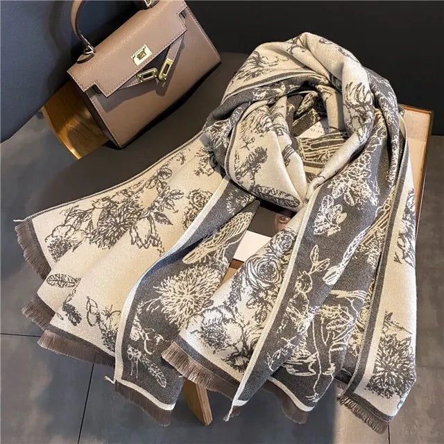 Dame Sjal Pashmina Teppet Design 4