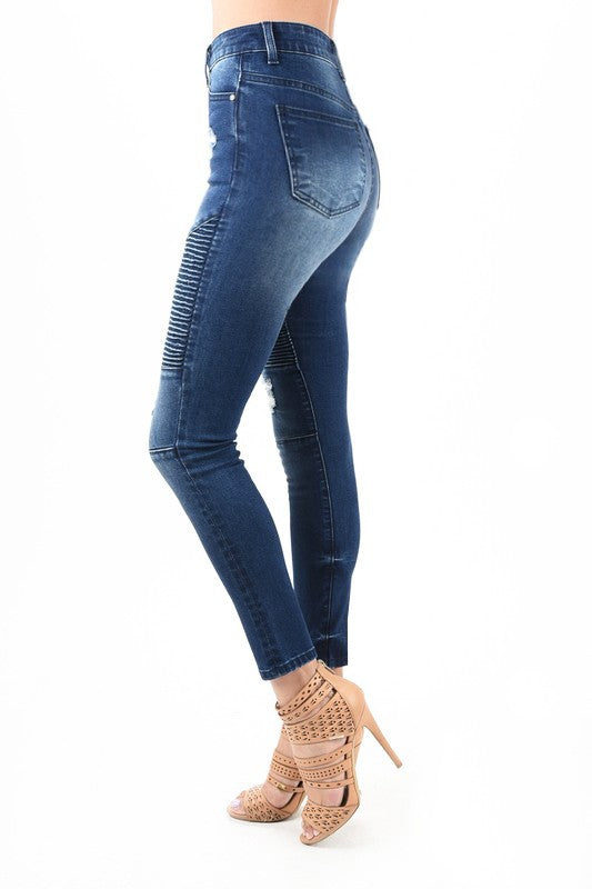 Dame Skinny Jeans Høy Midje Ødelagte Denim 2
