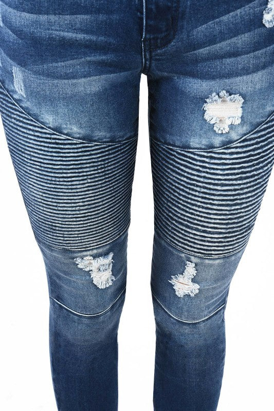 Dame Skinny Jeans Høy Midje Ødelagte Denim 4
