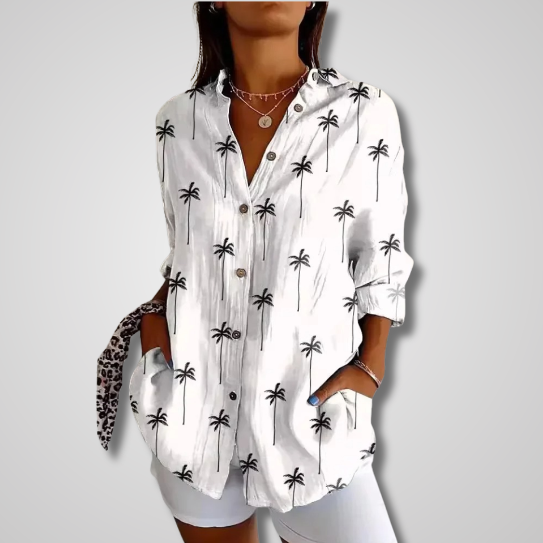 Dame Skjorte Vintage Inspirert Avslappet 3