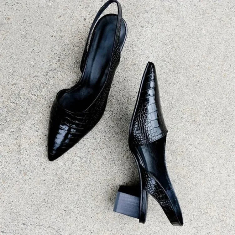 Dame Slingback Pumps Spiss Tå 1