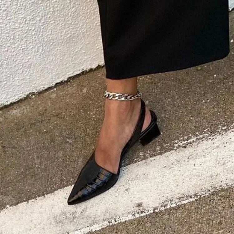 Dame Slingback Pumps Spiss Tå 2