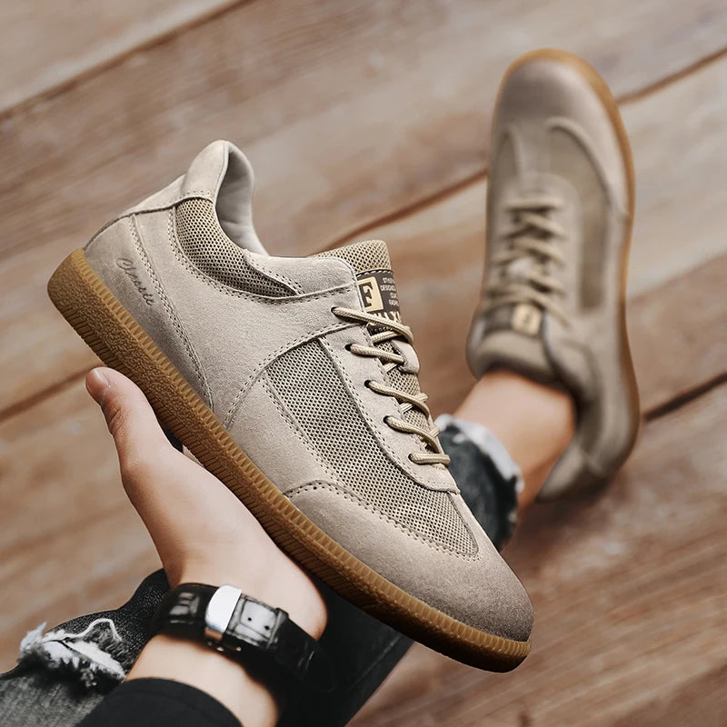 Dame Sneakers i Semsket Skinn Minimalistisk Stil 4
