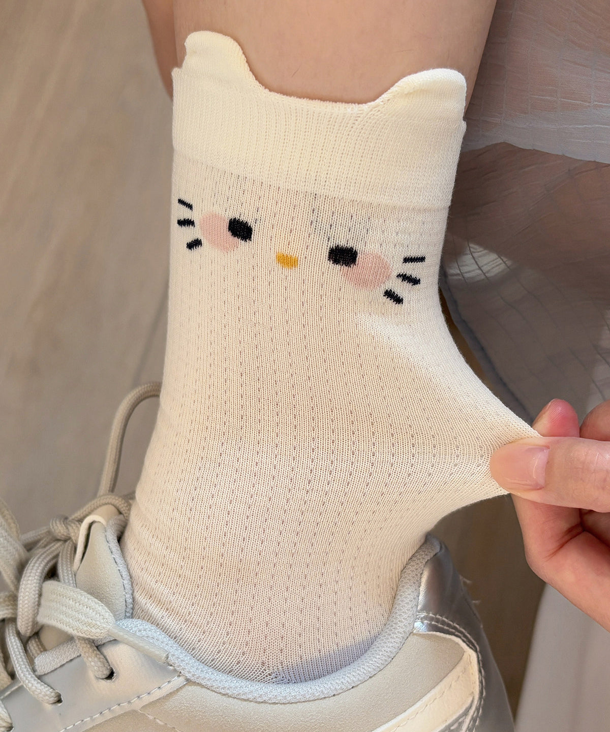 Dame Sokker Mid Lengde med Japansk Tegneserie Motiv 3