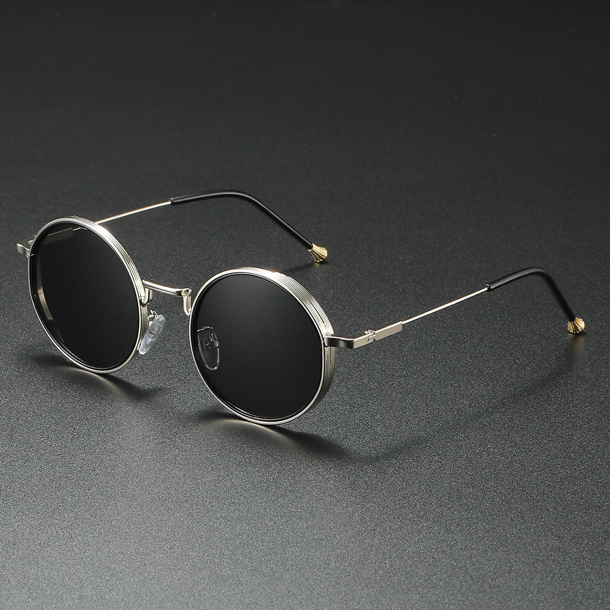 Dame Solbriller Runde Retro Stil med Gradient Linser 1