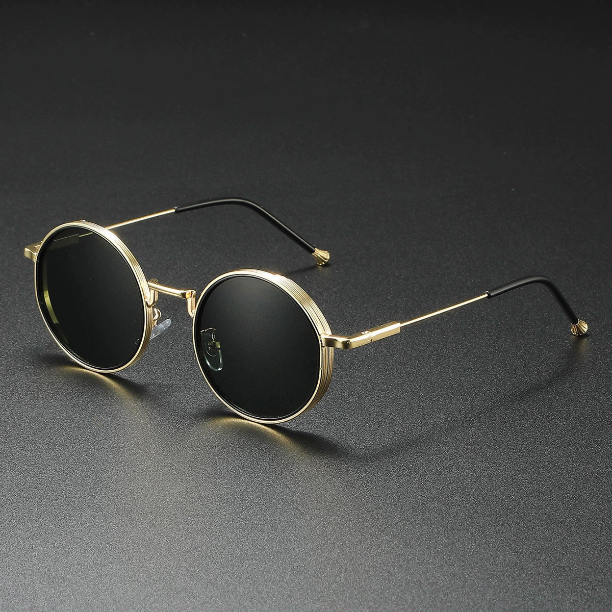 Dame Solbriller Runde Retro Stil med Gradient Linser 2