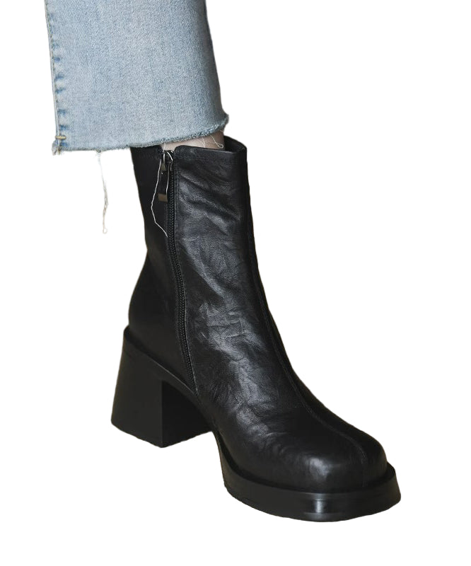 Dame Støvletter Chunky Hæl med Glidelås Moderne Design 0