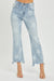 Dame Straight Jeans Høy Midje Stjerneprint Lys Denim 2