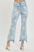 Dame Straight Jeans Høy Midje Stjerneprint Lys Denim 4