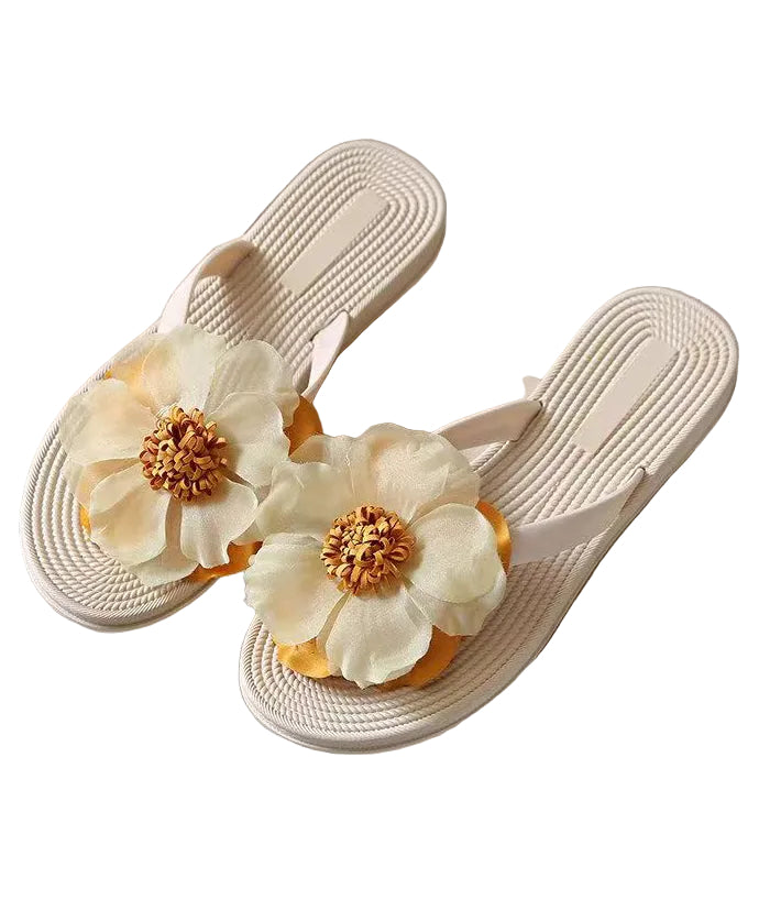 Dame Strandflipflops Med Blomstermønster 3