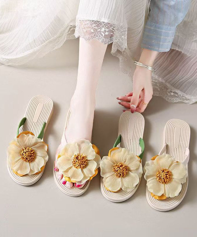 Dame Strandflipflops Med Blomstermønster 4