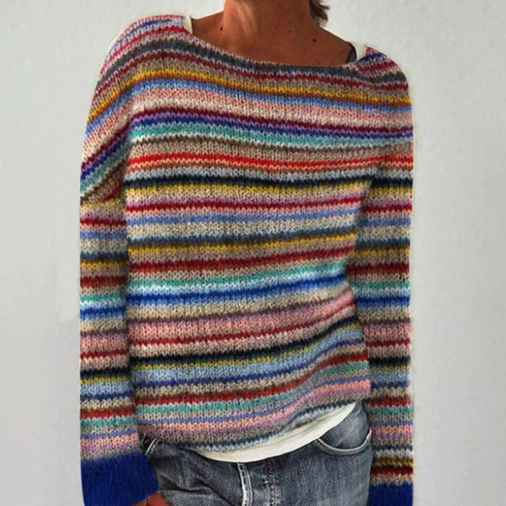 Dame Strikkegenser Retro med Koselig Stil 4