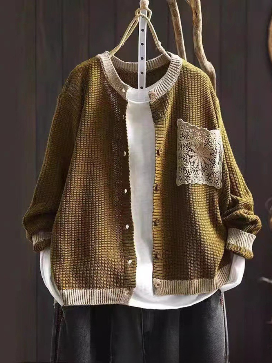 Dame Strikket Cardigan med Lommer - Klassisk og Komfortabel Stil 2