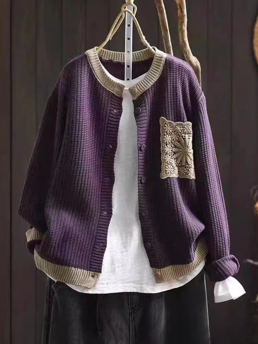 Dame Strikket Cardigan med Lommer - Klassisk og Komfortabel Stil 7