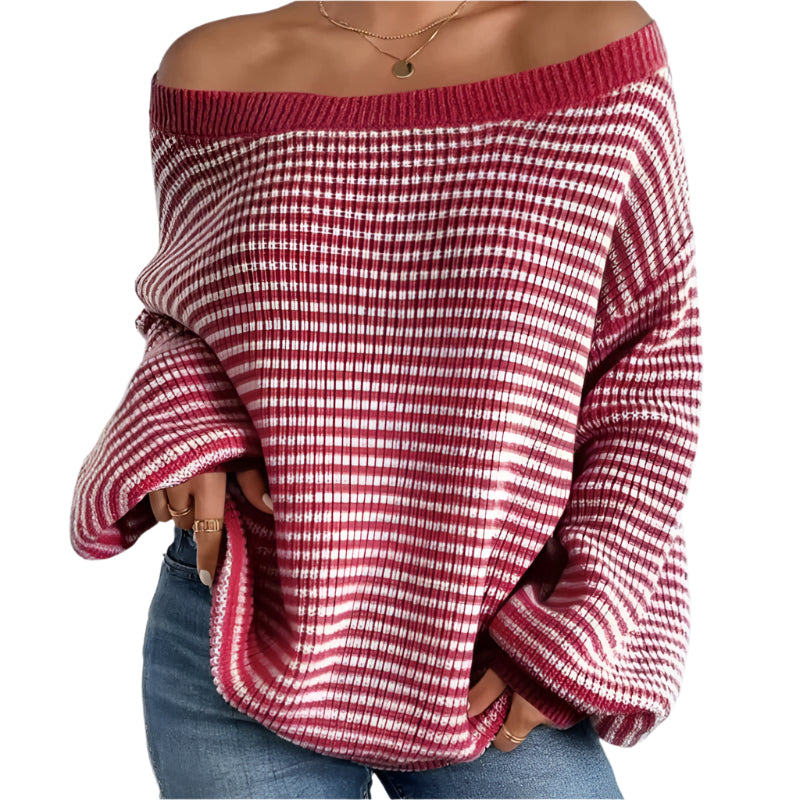 Dame Strikket Genser med Oversized Passform 0