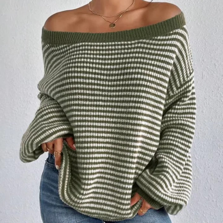 Dame Strikket Genser med Oversized Passform 2