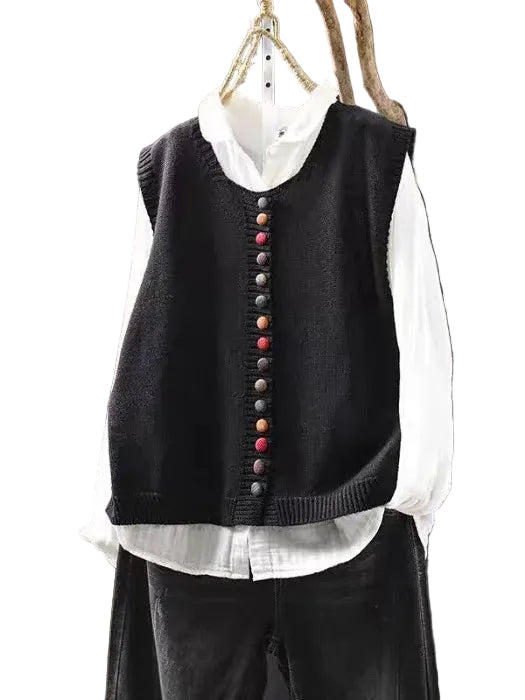 Dame Strikkevest Løs Fit 0