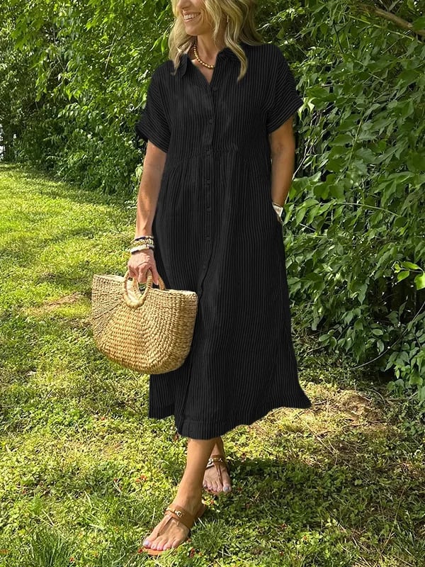 Dame Stripet Skjorte med Knapper 2