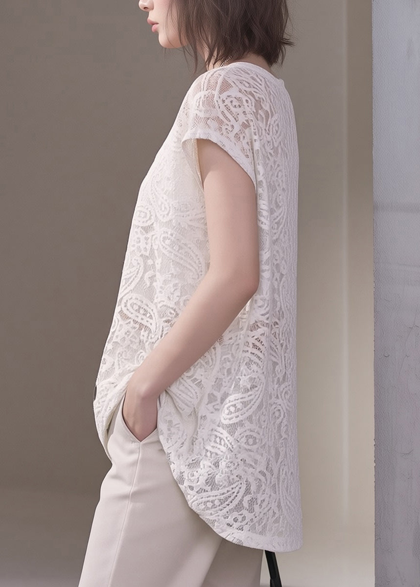 Dame T-skjorte med asymmetrisk design 4