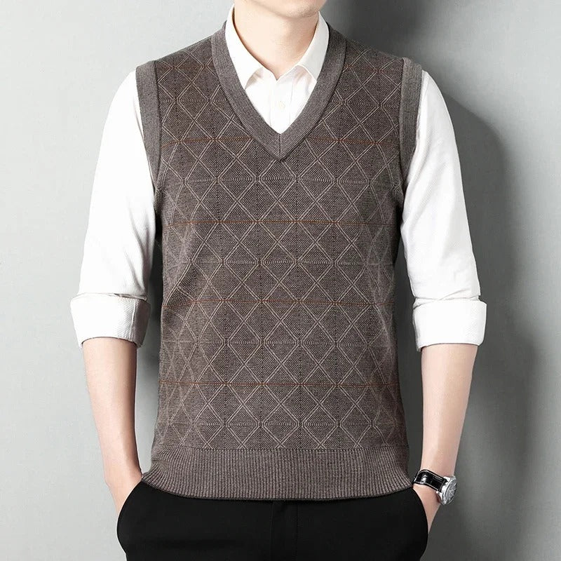 Dame Tank Top Strikket Myk Ull Avslappet Stil 1