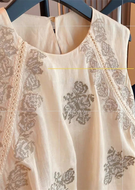Dame Tank Topp med O-hals og Print 3