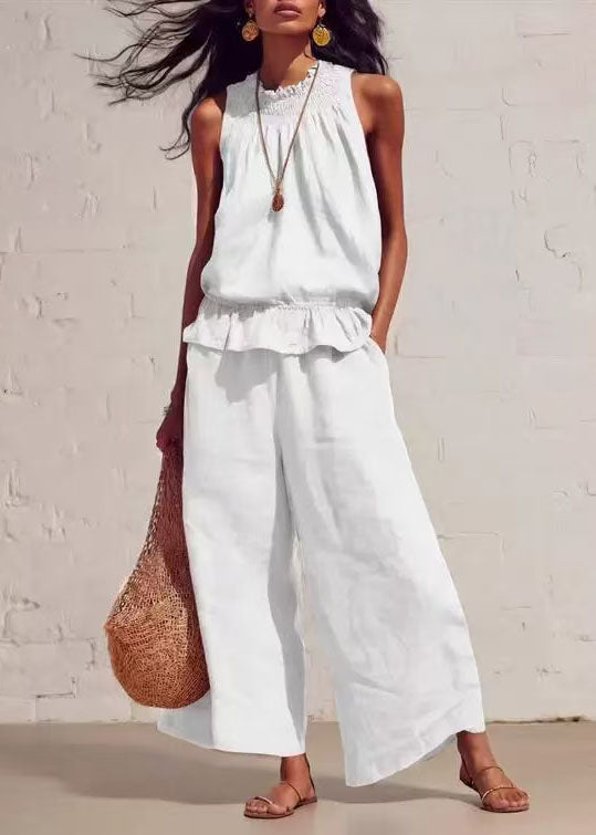 Dame To-delt Sett Cold Shoulder Casual Sommer Stil 2