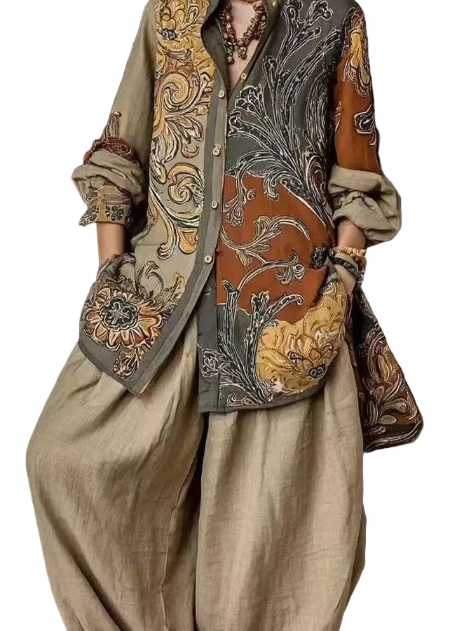 Dame To-delt Sett Langermet Oversized Med Peter Pan-krage 0