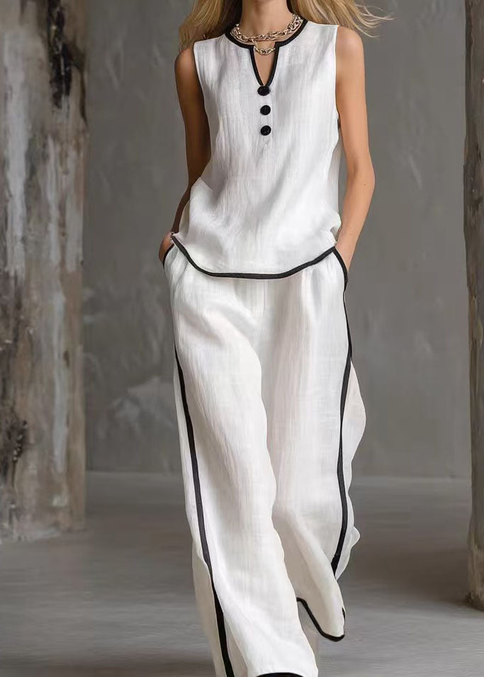 Dame To-delt Sett V-hals Patchwork Stil 1