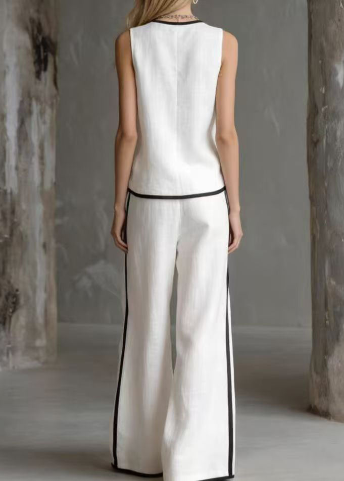 Dame To-delt Sett V-hals Patchwork Stil 2