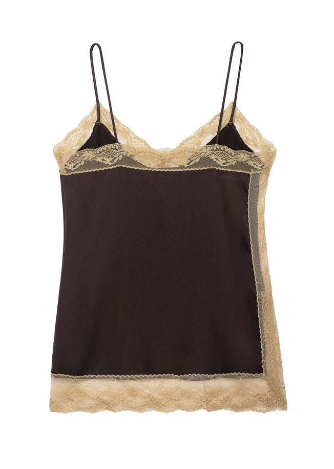 Dame To-delt Sett med Blondepatchwork og Sommerstil 4