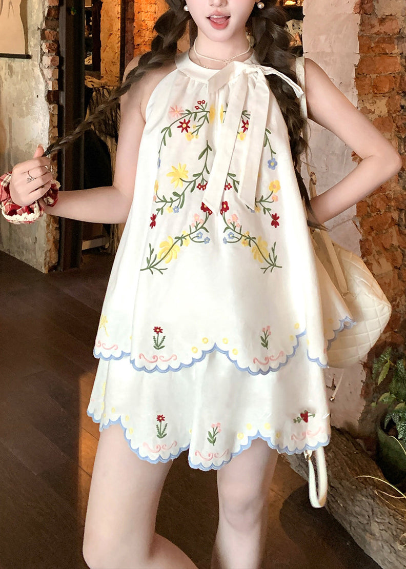 Dame Todelt Dresssett Brodert Topp og Skjørt 1