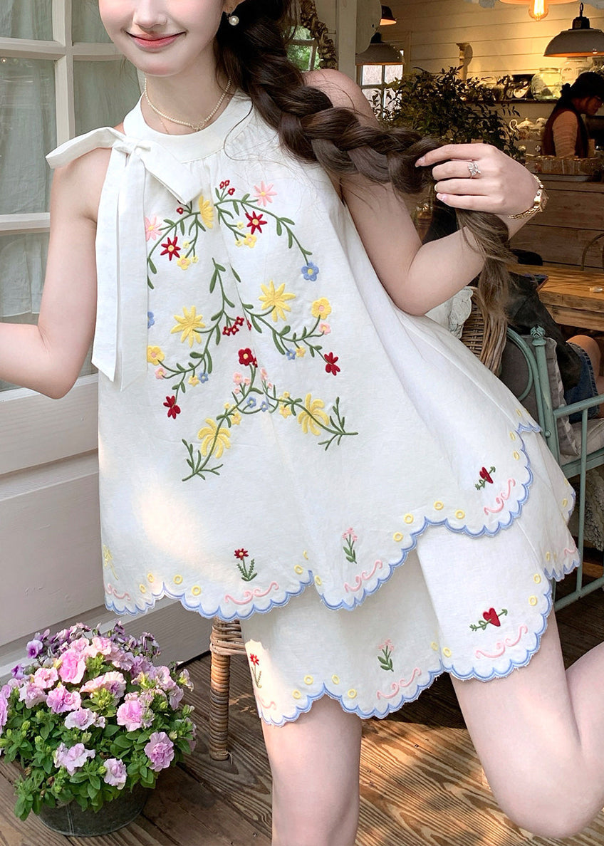 Dame Todelt Dresssett Brodert Topp og Skjørt 2