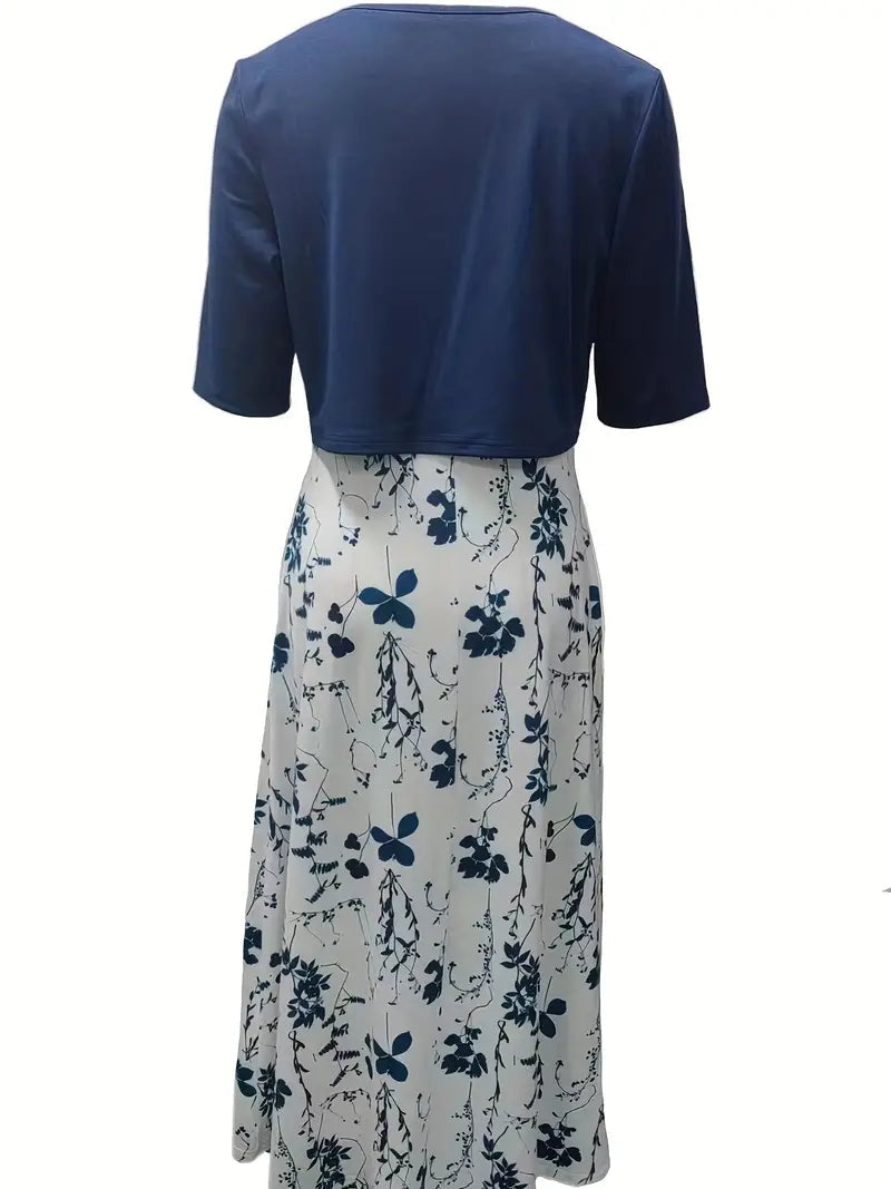 Dame Todelt Kjolesett med Blomsterdesign 7