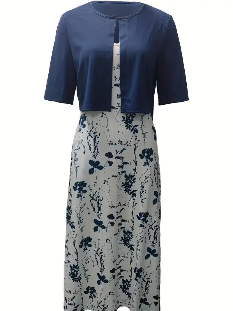 Dame Todelt Kjolesett med Blomsterdesign 8