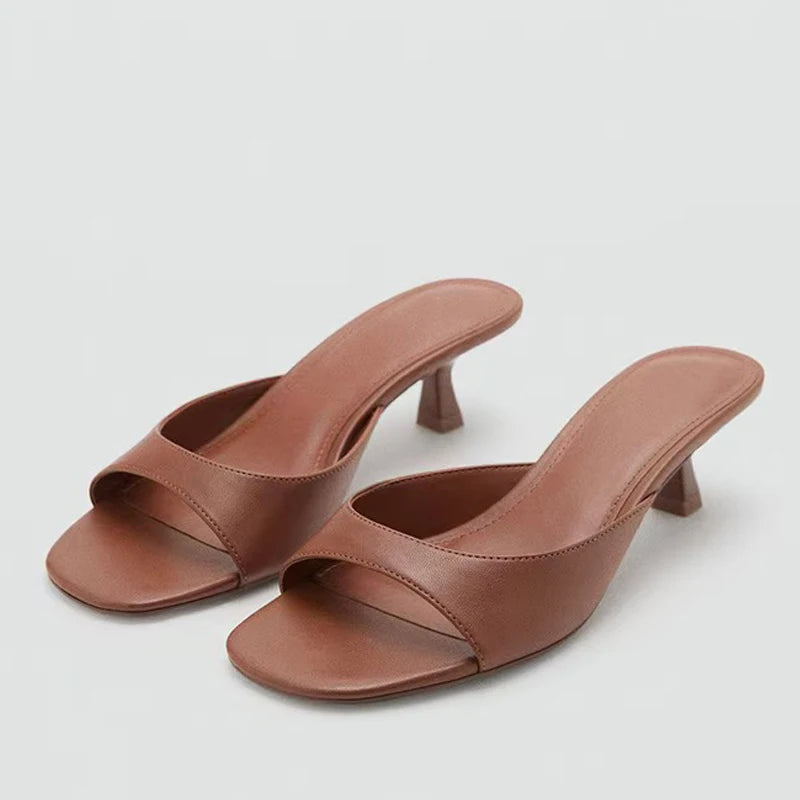 Dame Tøfler Lave Retro Stil med Firkantet Tå 1