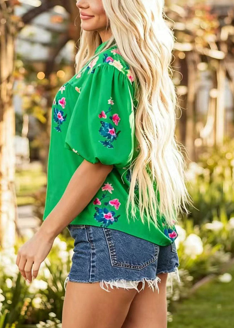 Dame Topp Boho V-hals med Kvaster og Print 4