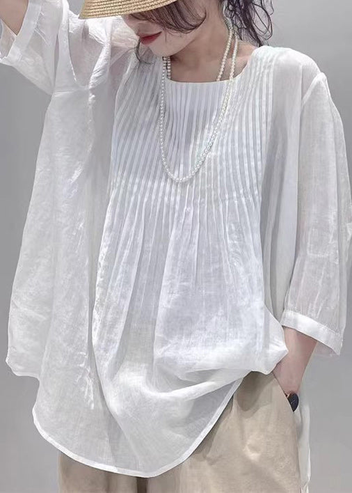 Dame Topp O-hals Rynkete Design 3