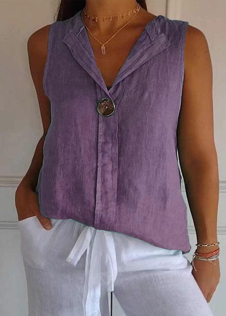 Dame Topp V-hals Patchwork Design 2