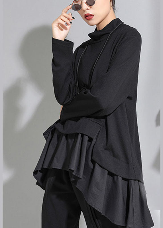 Dame Topp med Asymmetrisk Design og Rysjer 1