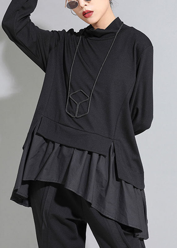 Dame Topp med Asymmetrisk Design og Rysjer 2