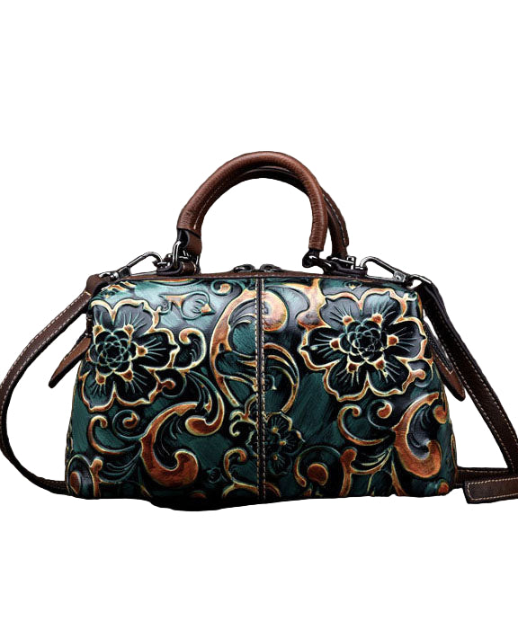 Dame Tote Veske Vintage Med Unikt Preget Design 0