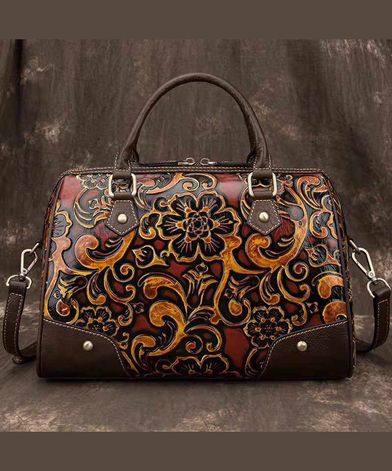 Dame Tote Veske Vintage Med Unikt Preget Design 2