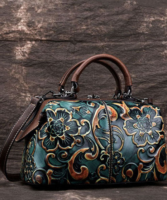 Dame Tote Veske Vintage Med Unikt Preget Design 3