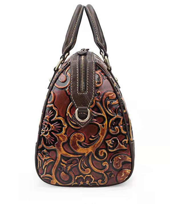 Dame Tote Veske Vintage Med Unikt Preget Design 4