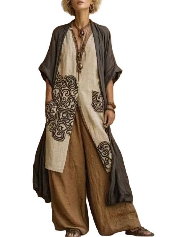 Dame Tredelt Sett Boho V-hals 0