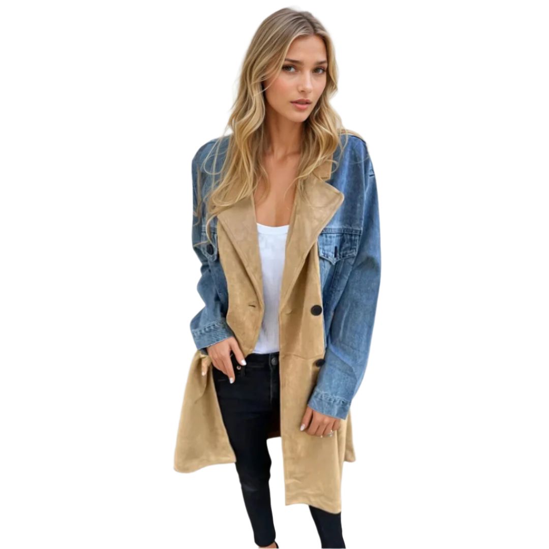 Dame Trench Coat To-farget Denim 0