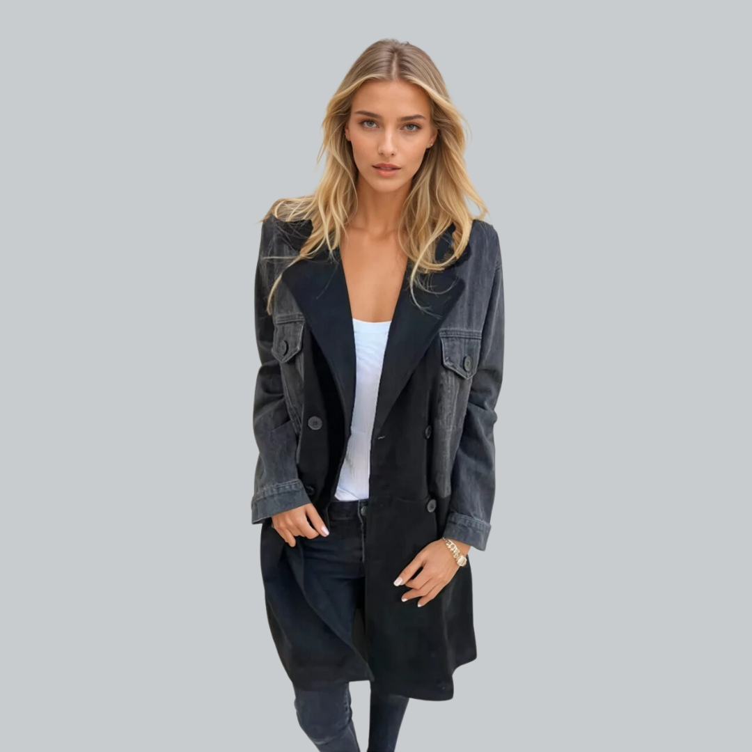 Dame Trench Coat To-farget Denim 2