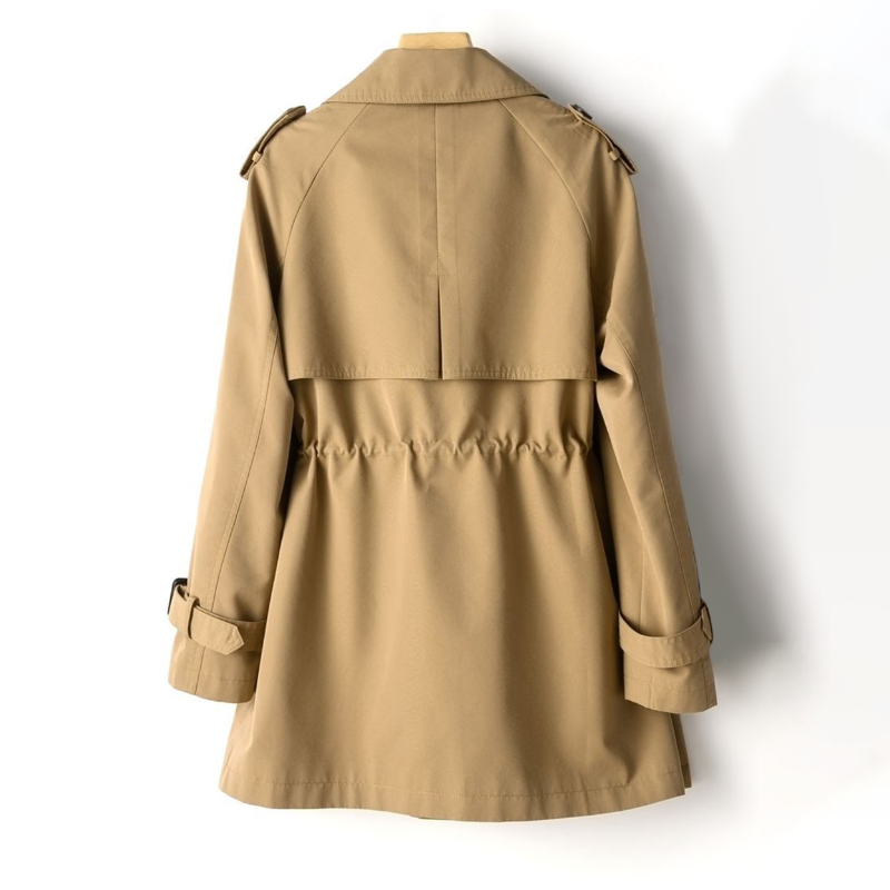 Dame Trench Coat Vintage Dobbeltbrystet Nylon-Blanding 2